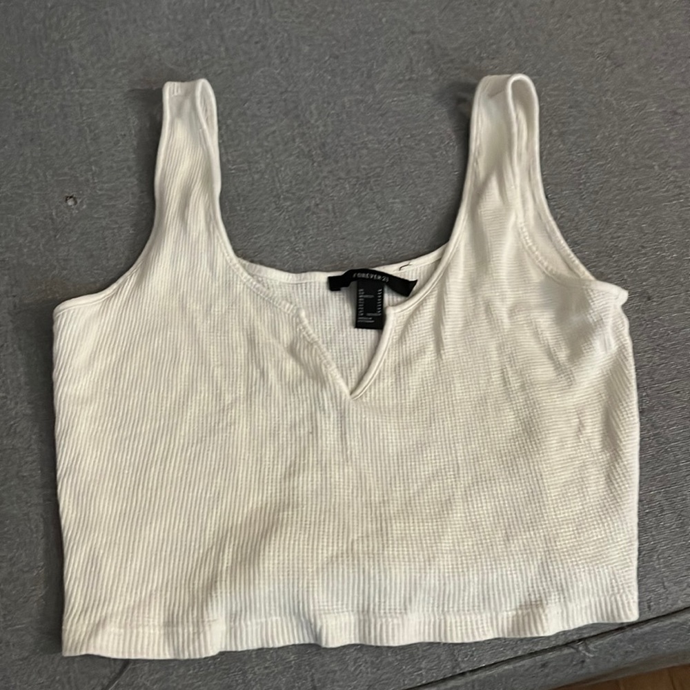 Cream colored forever, 21 cropped tank top